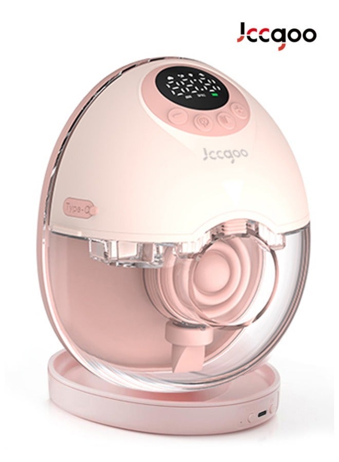 جي سي سي جوو شفاط حليب الثدي, جونيس مضخة ثدي,  مضخة ثدي قابلة للارتداء مع تعقيم بالأشعة فوق البنفسجية، مضخة ثدي كهربائية مع قاعدة مدفأة، 4 أوضاع و 12 مستويات، قاعدة مدفأة مقاومة للغبار، توجيهات صوتية تلقائية، شاشة LED، وظيفة ذاكرة - Image 1